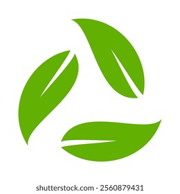 Green leaf icon in flat style, on white background. leaf icon set. nature icon, leaf vector illustration.
