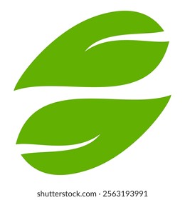 Green leaf icon in flat style, on white background. leaf icon set. nature icon, leaf vector illustration.