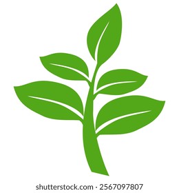 Green leaf icon in flat style, on white background. leaf icon set. nature icon, leaf vector illustration.