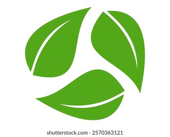 Green leaf icon in flat style, on white background. leaf icon set. nature icon, leaf vector illustration.