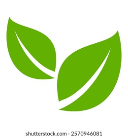 Green leaf icon in flat style, on white background. leaf icon set. nature icon, leaf vector illustration.