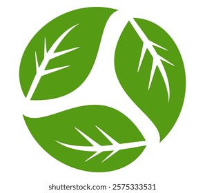 Green leaf icon in flat style, on white background. leaf icon set. nature icon, leaf vector illustration.
