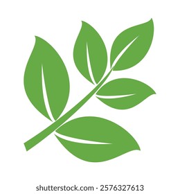 Green leaf icon in flat style, on white background. leaf icon set. nature icon, leaf vector illustration.