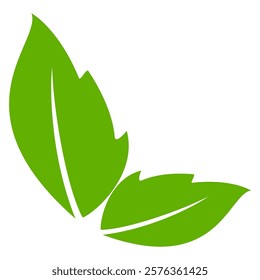 Green leaf icon in flat style, on white background. leaf icon set. nature icon, leaf vector illustration.