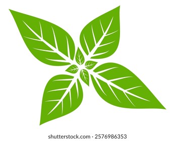 Green leaf icon in flat style, on white background. leaf icon set. nature icon, leaf vector illustration.