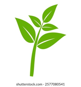 Green leaf icon in flat style, on white background. leaf icon set. nature icon, leaf vector illustration.