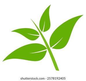 Green leaf icon in flat style, on white background. leaf icon set. nature icon, leaf vector illustration.