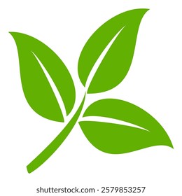 Green leaf icon in flat style, on white background. leaf icon set. nature icon, leaf vector illustration.