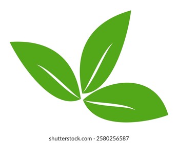 Green leaf icon in flat style, on white background. leaf icon set. nature icon, leaf vector illustration.