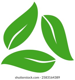 Green leaf icon in flat style, on white background. leaf icon set. nature icon, leaf vector illustration.