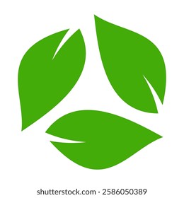Green leaf icon in flat style, on white background. leaf icon set. nature icon, leaf vector illustration.