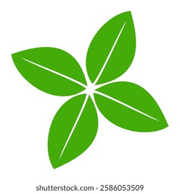 Green leaf icon in flat style, on white background. leaf icon set. nature icon, leaf vector illustration.