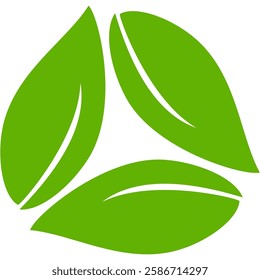 Green leaf icon in flat style, on white background. leaf icon set. nature icon, leaf vector illustration.