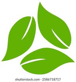 Green leaf icon in flat style, on white background. leaf icon set. nature icon, leaf vector illustration.