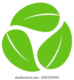 Green leaf icon in flat style, on white background. leaf icon set. nature icon, leaf vector illustration.