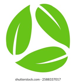 Green leaf icon in flat style, on white background. leaf icon set. nature icon, leaf vector illustration