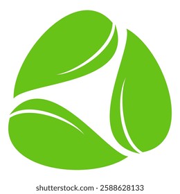 Green leaf icon in flat style, on white background. leaf icon set. nature icon, leaf vector illustration