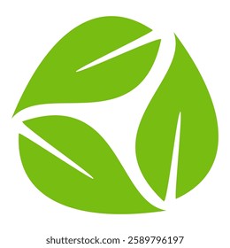 Green leaf icon in flat style, on white background. leaf icon set. nature icon, leaf vector illustration.