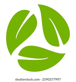 Green leaf icon in flat style, on white background. leaf icon set. nature icon, leaf vector illustration.