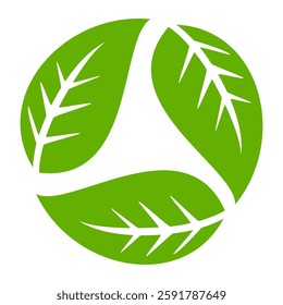 Green leaf icon in flat style, on white background. leaf icon set. nature icon, leaf vector illustration.