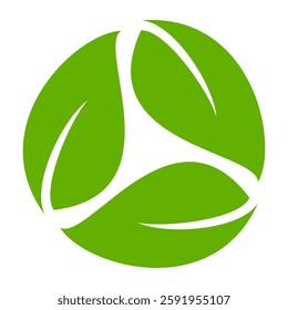 Green leaf icon in flat style, on white background. leaf icon set. nature icon, leaf vector illustration.