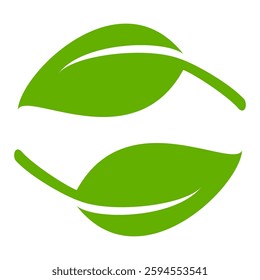 Green leaf icon in flat style, on white background. leaf icon set. nature icon, leaf vector illustration.
