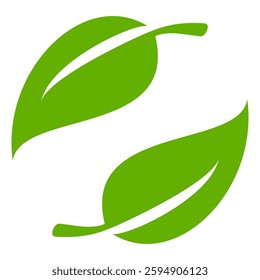 Green leaf icon in flat style, on white background. leaf icon set. nature icon, leaf vector illustration
