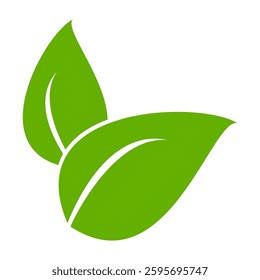Green leaf icon in flat style, on white background. leaf icon set. nature icon, leaf vector illustration
