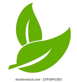 Green leaf icon in flat style, on white background. leaf icon set. nature icon, leaf vector illustration.