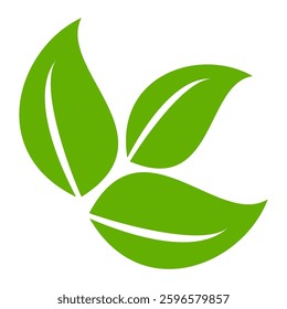 Green leaf icon in flat style, on white background. leaf icon set. nature icon, leaf vector illustration