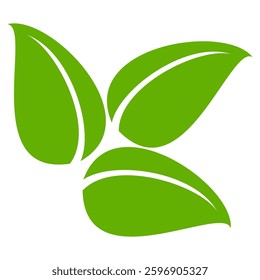 Green leaf icon in flat style, on white background. leaf icon set. nature icon, leaf vector illustration