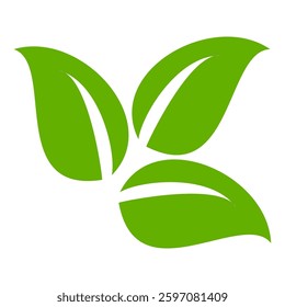 Green leaf icon in flat style, on white background. leaf icon set. nature icon, leaf vector illustration.
