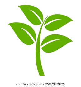 Green leaf icon in flat style, on white background. leaf icon set. nature icon, leaf vector illustration.