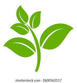 Green leaf icon in flat style, on white background. leaf icon set. nature icon, leaf vector illustration.