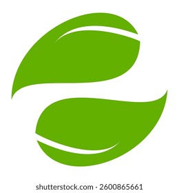 Green leaf icon in flat style, on white background. leaf icon set. nature icon, leaf vector illustration.