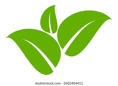 Green leaf icon in flat style, on white background. leaf icon set. nature icon, leaf vector illustration.