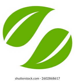 Green leaf icon in flat style, on white background. leaf icon set. nature icon, leaf vector illustration.