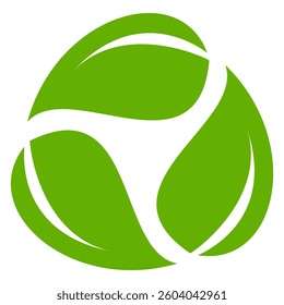 Green leaf icon in flat style, on white background. leaf icon set. nature icon, leaf vector illustration.