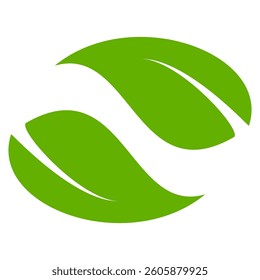 Green leaf icon in flat style, on white background. leaf icon set. nature icon, leaf vector illustration.