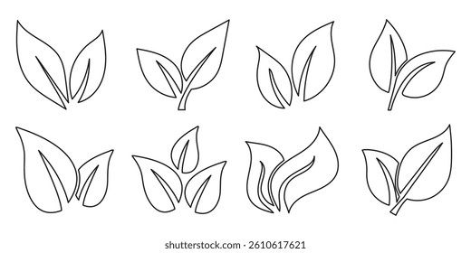 Green leaf icon in flat style, on white background. leaf icon set. nature icon, leaf vector illustration. EPS 10