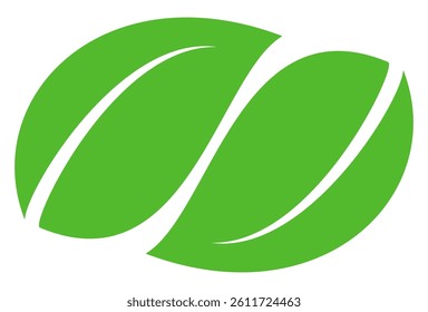 Green leaf icon in flat style, on white background. leaf icon set. nature icon, leaf vector illustration.
