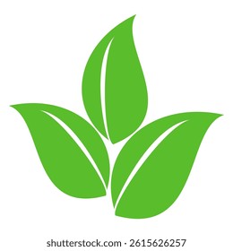 Green leaf icon in flat style, on white background. leaf icon set. nature icon, leaf vector illustration.