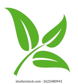 Ícone de folha verde em estilo plano, sobre fundo branco. ícone de folha definido. ícone natureza, ilustração de vetor folha.