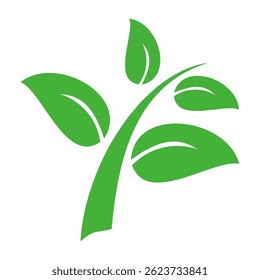 Green leaf icon in flat style, on white background. leaf icon set. nature icon, leaf vector illustration.