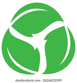Green leaf icon in flat style, on white background. leaf icon set. nature icon, leaf vector illustration.