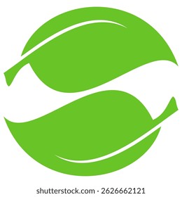 Green leaf icon in flat style, on white background. leaf icon set. nature icon, leaf vector illustration.