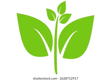 Green leaf icon in flat style, on white background. leaf icon set. nature icon, leaf vector illustration.