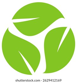 Icono de hoja verde en estilo plano, sobre fondo blanco. conjunto de iconos de hoja. icono de la naturaleza, Ilustración vectorial de la hoja.