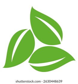 Green leaf icon in flat style, on white background. leaf icon set. nature icon, leaf vector illustration.