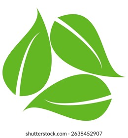 Green leaf icon in flat style, on white background. leaf icon set. nature icon, leaf vector illustration.